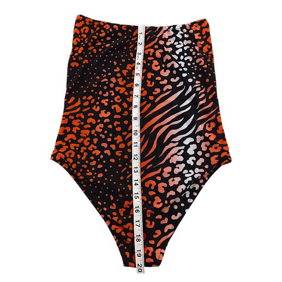 Lelloue Strapless Animal Print One Piece Swimsuit Women’s M Leopard Zebra - Picture 10 of 13